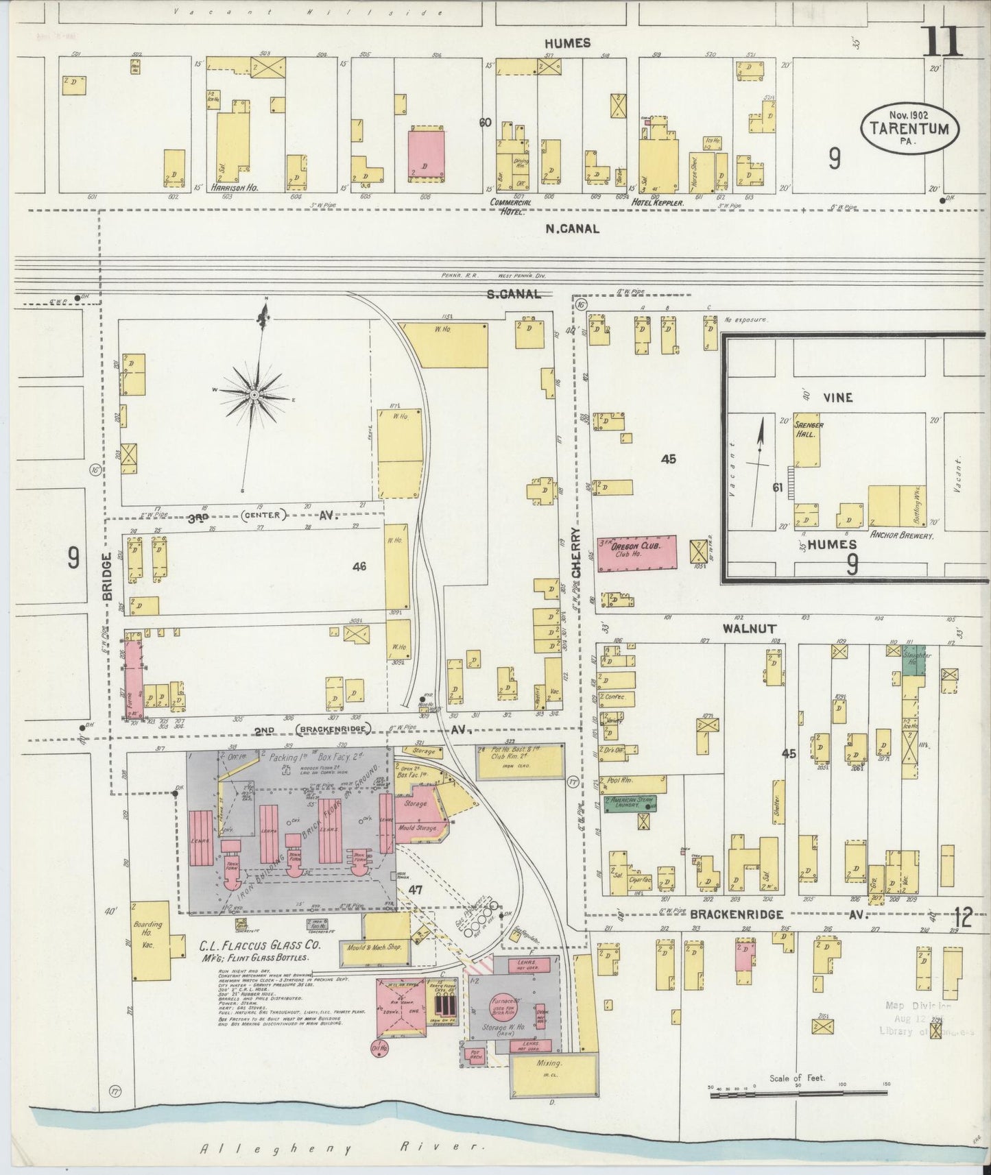 Sanborn Fire Insurance Map from Tarentum, Allegheny County, Pennsylvania (1902), Sheet #0011 - Complete Map Set gallery image, historic Sanborn map, vintage wall art, Pennsylvania Pennsylvania