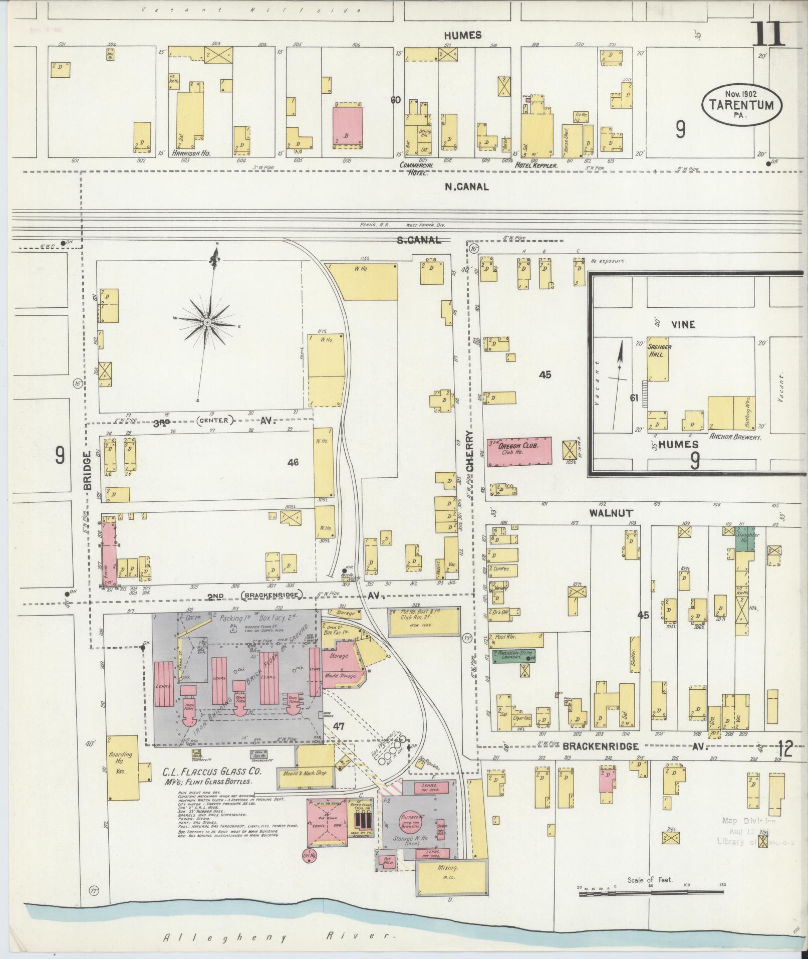 Sanborn Fire Insurance Map from Tarentum, Allegheny County, Pennsylvania (1902), Sheet #0011 - Complete Map Set gallery image, historic Sanborn map, vintage wall art, Pennsylvania Pennsylvania