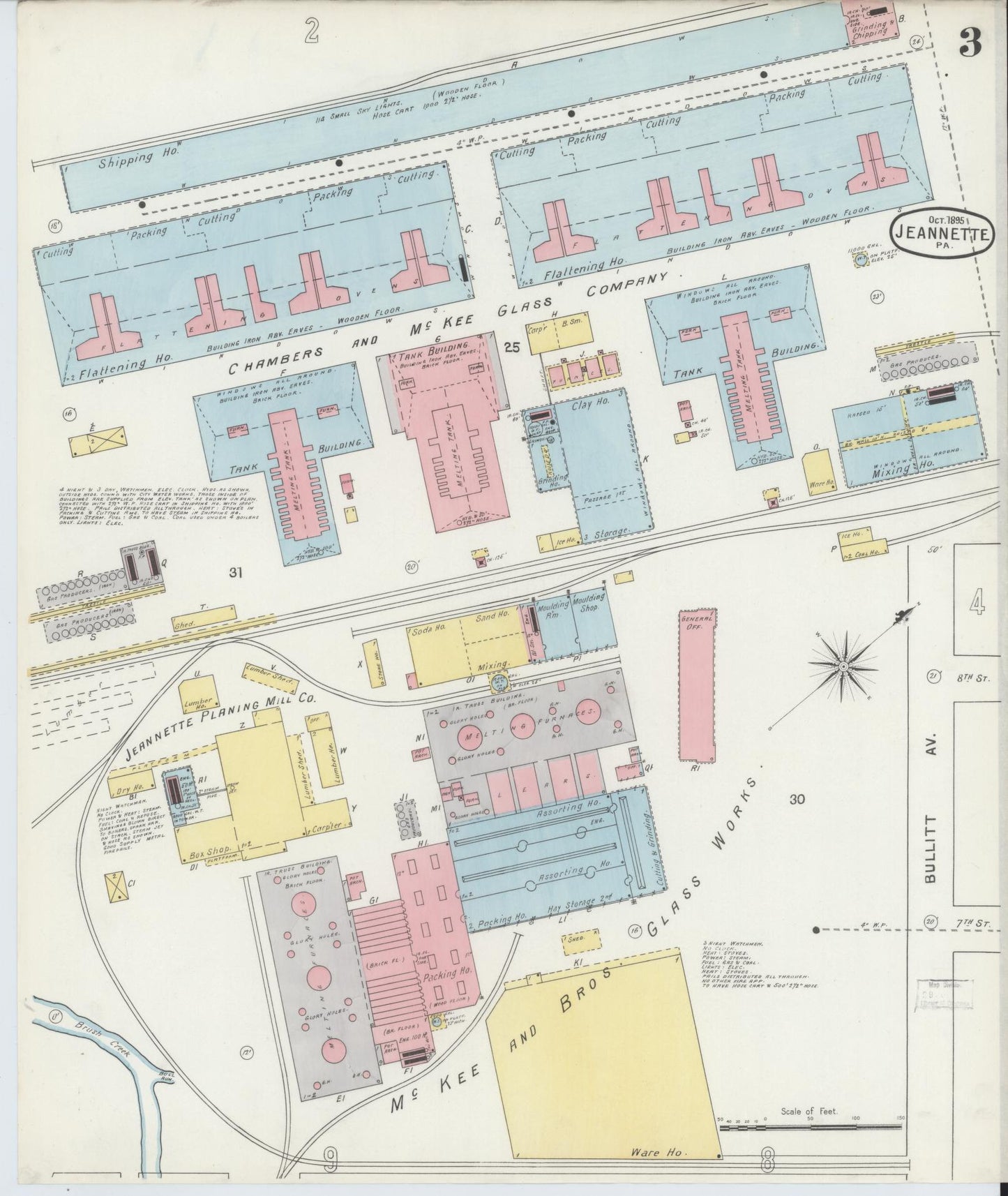 Sanborn Fire Insurance Map from Jeannette, Westmoreland County, Pennsylvania (1895), Sheet #0003 - Complete Map Set gallery image, historic Sanborn map, vintage wall art, Pennsylvania Pennsylvania