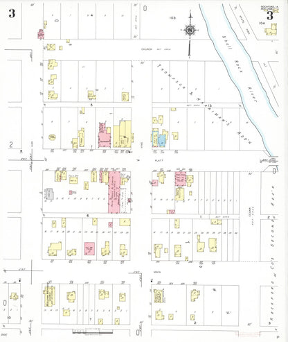 Sanborn Fire Insurance Map from Rockford, Floyd County, Iowa (1948), Sheet #0003 - Historic Sanborn Fire Insurance Map Print, vintage old map wall art