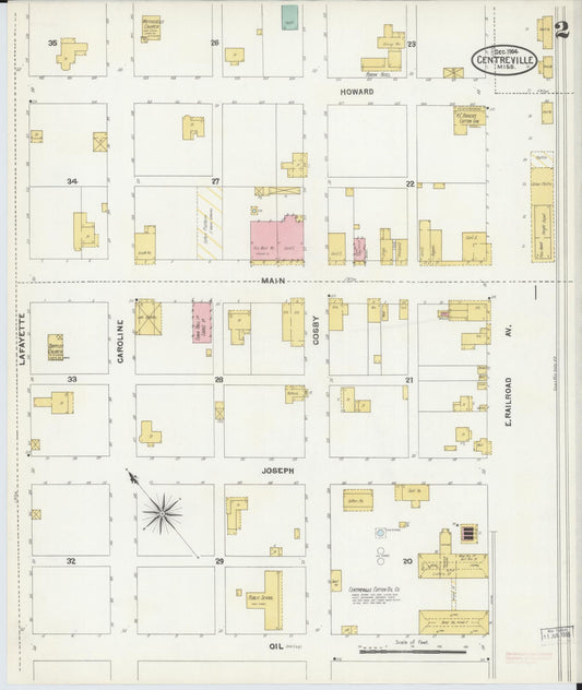 Sanborn Fire Insurance Map from Centreville, Wilkinson County, Mississippi (1904), Sheet #0002 - Historic Sanborn Fire Insurance Map Print, vintage old map wall art, antique decor, genealogy gift, Mississippi Mississippi map