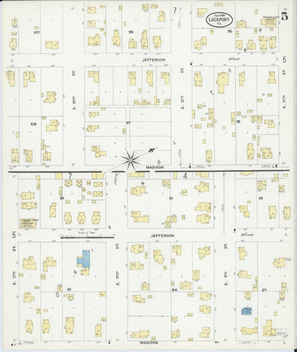 Sanborn Fire Insurance Map from Lockport, Will County, Illinois (1909), Sheet #0005 - Complete Map Set gallery image, historic Sanborn map, vintage wall art, Illinois Illinois