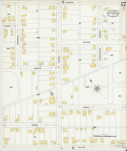 Sanborn Fire Insurance Map from Pittston, Luzerne County, Pennsylvania (1903), Sheet #0017 - Historic Sanborn Fire Insurance Map Print, vintage old map wall art, antique decor, genealogy gift, Pennsylvania Pennsylvania map