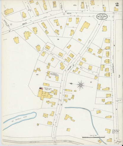 Sanborn Fire Insurance Map from Woburn, Middlesex County, Massachusetts (1904), Sheet #0002 - Complete Map Set gallery image, historic Sanborn map, vintage wall art, Massachusetts Massachusetts