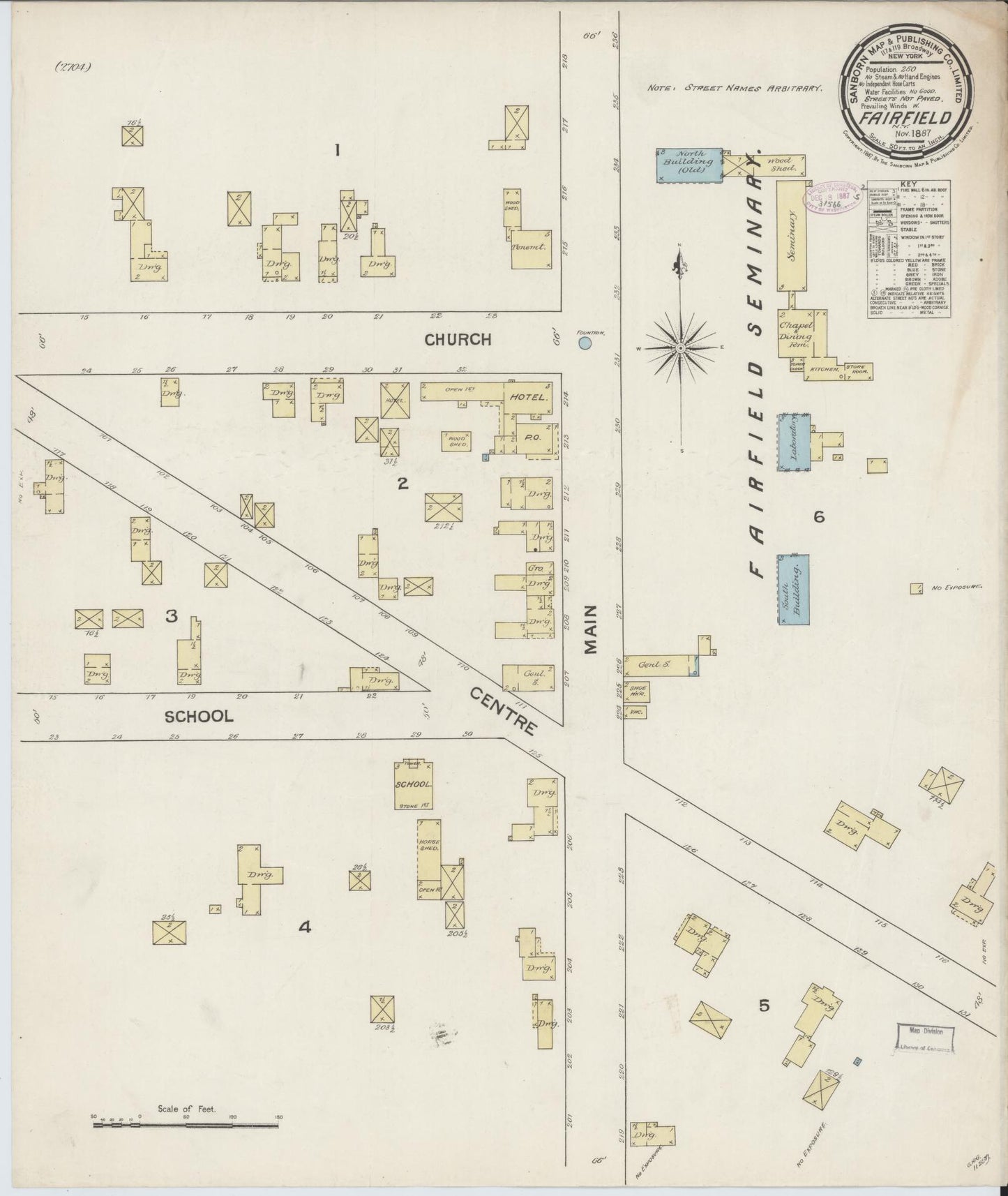 Sanborn Fire Insurance Map from Fairfield, Herkimer County, New York. (1887) – Historic Sanborn Fire Insurance Map Print