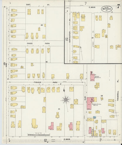 Sanborn Fire Insurance Map from Batavia, Genesee County, New York (1901), Sheet #0007 - Complete Map Set gallery image, historic Sanborn map, vintage wall art, New York New York