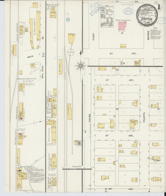 Sanborn Fire Insurance Map from Groton, Brown County, South Dakota (1898), Sheet #0001 - Complete Map Set gallery image, historic Sanborn map, vintage wall art, South Dakota South Dakota