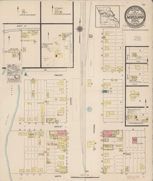 Sanborn Fire Insurance Map from Marquand, Madison County, Missouri (1922), Sheet #0001 - Historic Sanborn Fire Insurance Map Print, vintage old map wall art, antique decor, genealogy gift, Missouri Missouri map