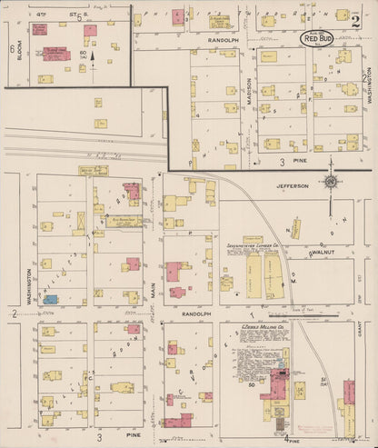 Sanborn Fire Insurance Map from Red Bud, Randolph County, Illinois (1921), Sheet #0002 - Complete Map Set gallery image, historic Sanborn map, vintage wall art, Illinois Illinois