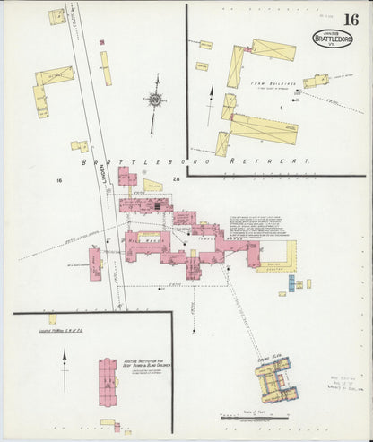 Sanborn Fire Insurance Map from Brattleboro, Windham County, Vermont (1919), Sheet #0016 - Complete Map Set gallery image, historic Sanborn map, vintage wall art, Vermont Vermont