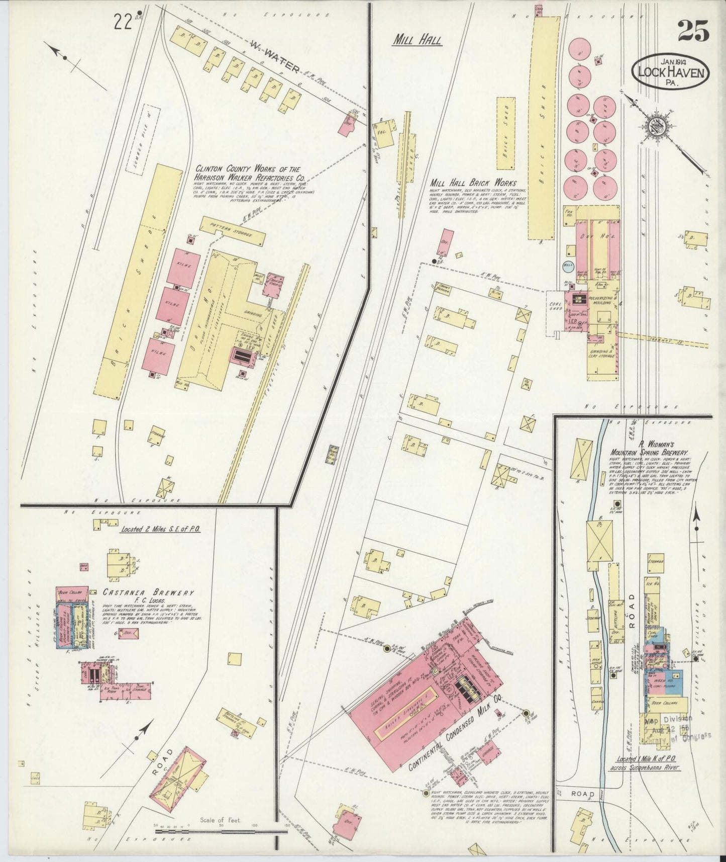 Sanborn Fire Insurance Map from Lock Haven, Clinton County, Pennsylvania (1914), Sheet #0025 - Complete Map Set gallery image, historic Sanborn map, vintage wall art, Pennsylvania Pennsylvania