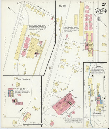 Sanborn Fire Insurance Map from Lock Haven, Clinton County, Pennsylvania (1914), Sheet #0025 - Complete Map Set gallery image, historic Sanborn map, vintage wall art, Pennsylvania Pennsylvania