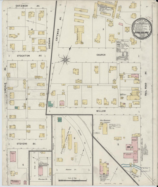 Sanborn Fire Insurance Map from Jamesburg, Middlesex County, New Jersey. (1897) – Historic Sanborn Fire Insurance Map Print