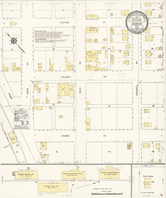 Sanborn Fire Insurance Map from Reubens, Lewis County, Idaho (1914), Sheet #0001 - Historic Sanborn Fire Insurance Map Print, vintage old map wall art, antique decor, genealogy gift, Idaho Idaho map