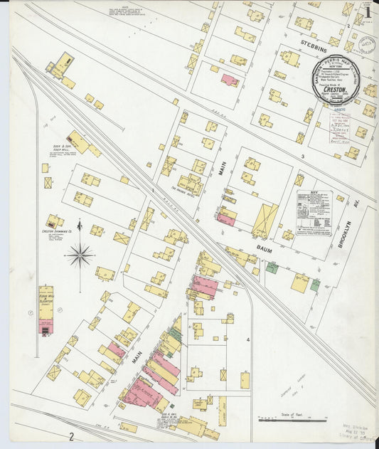 Sanborn Fire Insurance Map from Creston, Wayne County, Ohio (1900), Sheet #0001 - Historic Sanborn Fire Insurance Map Print, vintage old map wall art, antique decor, genealogy gift, Ohio Ohio map