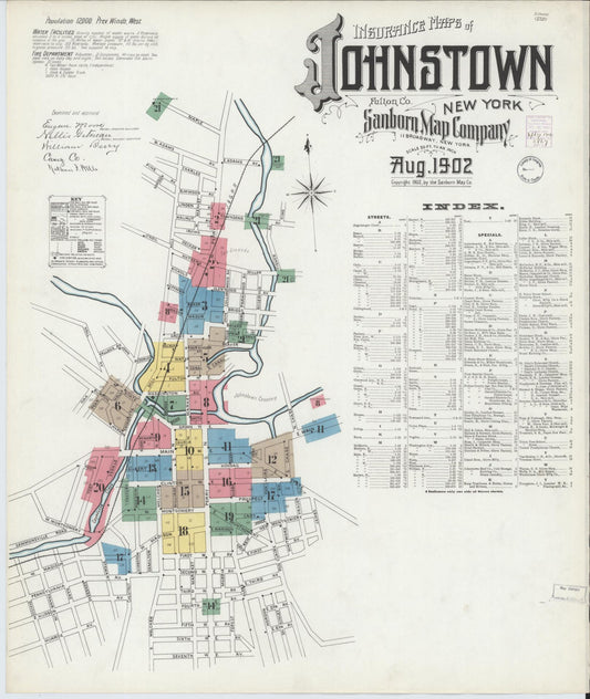 Sanborn Fire Insurance Map from Johnstown, Fulton County, New York. (1902) – Historic Sanborn Fire Insurance Map Print