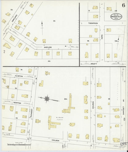 Sanborn Fire Insurance Map from Mansfield, Bristol County, Massachusetts (1911), Sheet #0006 - Complete Map Set gallery image, historic Sanborn map, vintage wall art, Massachusetts Massachusetts