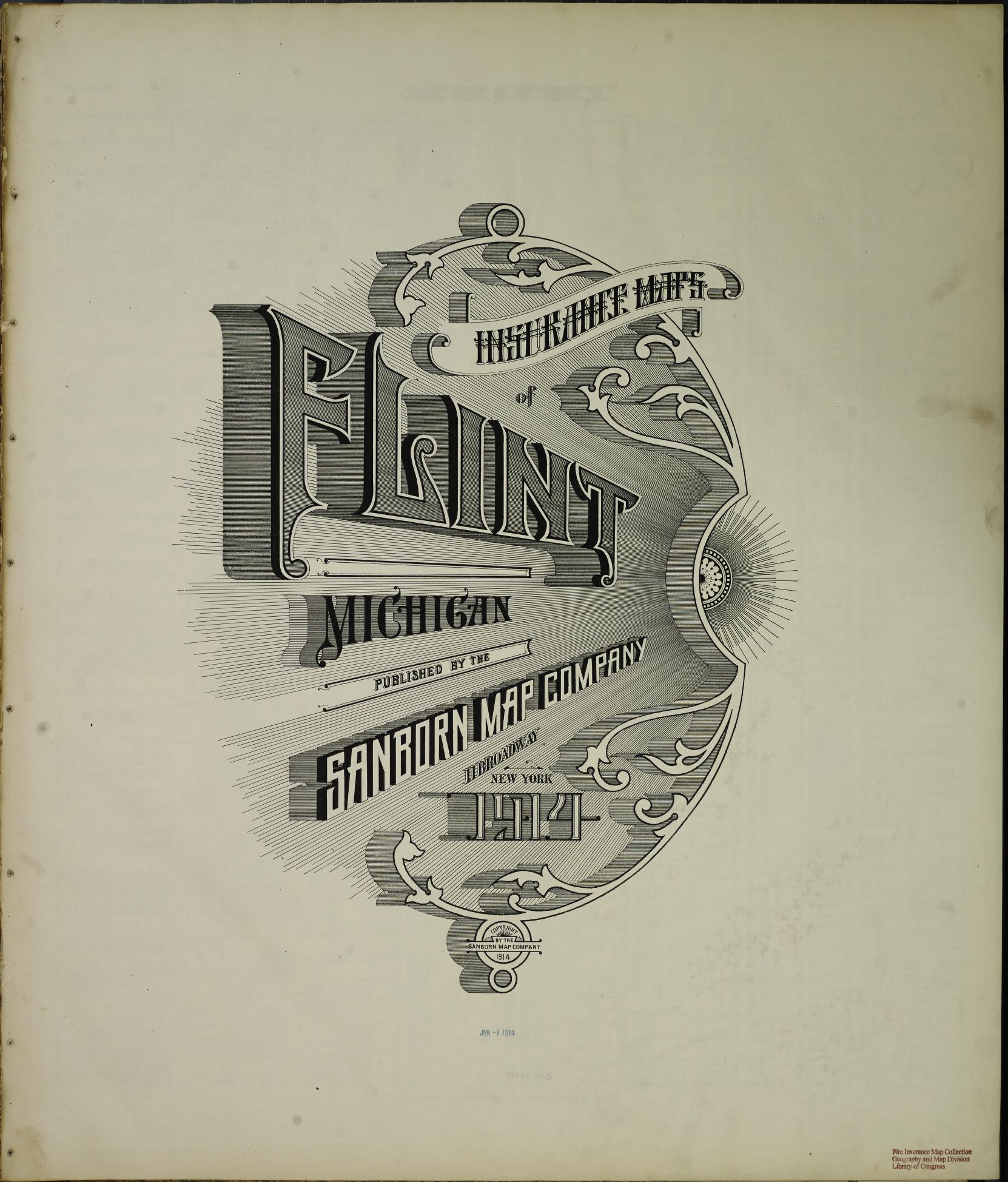 Sanborn Fire Insurance Map from Flint, Genesee County, Michigan. (1914) – Historic Sanborn Fire Insurance Map Print
