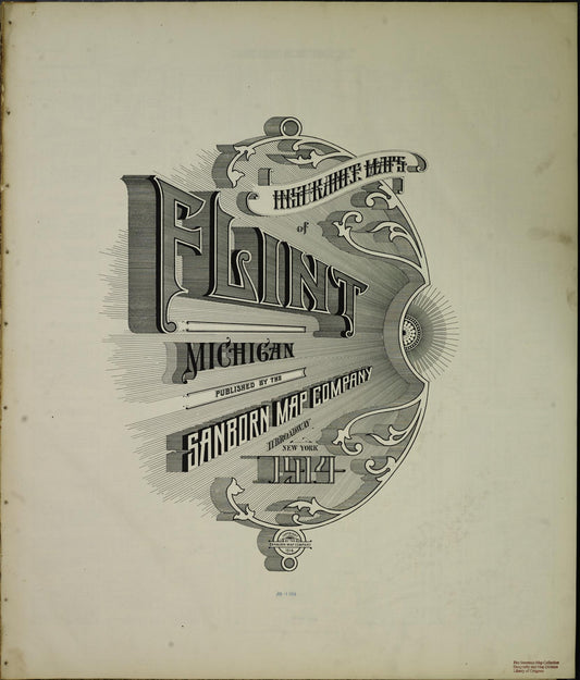 Sanborn Fire Insurance Map from Flint, Genesee County, Michigan. (1914) – Historic Sanborn Fire Insurance Map Print