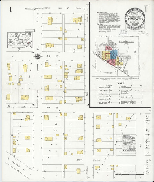 Sanborn Fire Insurance Map from Bridgewater, McCook County, South Dakota. (1928) – Historic Sanborn Fire Insurance Map Print