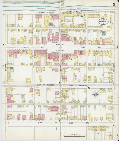 Sanborn Fire Insurance Map from Newport, Perry County, Pennsylvania (1902), Sheet #0003 - Complete Map Set gallery image, historic Sanborn map, vintage wall art, Pennsylvania Pennsylvania