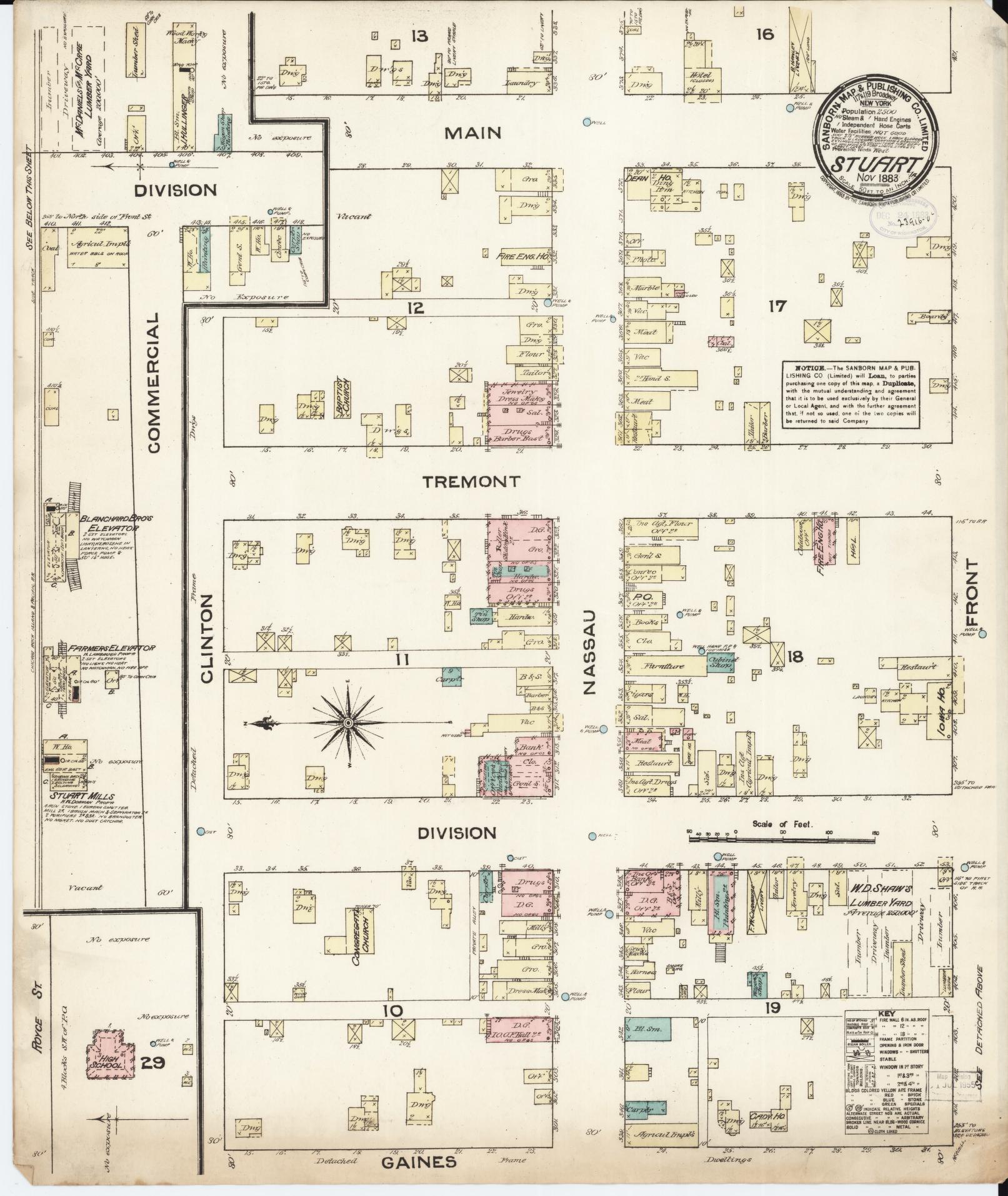 Sanborn Fire Insurance Map from Stuart, Guthrie and Adair Counties, Iowa (1883), Sheet #0001 - Historic Sanborn Fire Insurance Map Print, vintage old map wall art