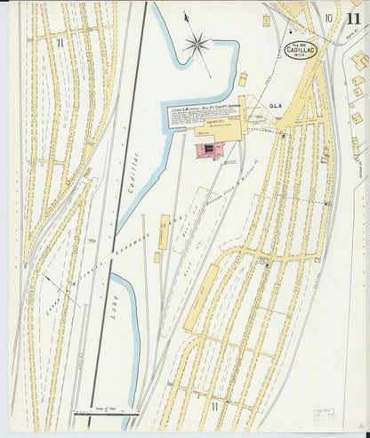 Sanborn Fire Insurance Map from Cadillac, Wexford County, Michigan (1906), Sheet #0011 - Complete Map Set gallery image, historic Sanborn map, vintage wall art, Michigan Michigan