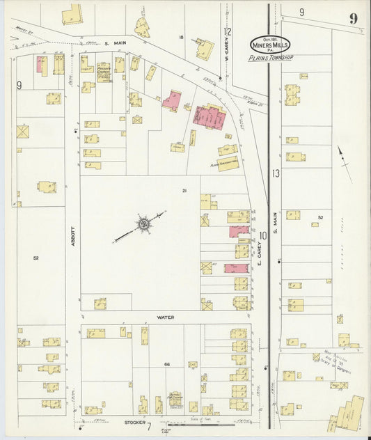 Sanborn Fire Insurance Map from Miners Mills, Luzerne County, Pennsylvania (1911), Sheet #0009 - Historic Sanborn Fire Insurance Map Print, vintage old map wall art, antique decor, genealogy gift, Pennsylvania Pennsylvania map