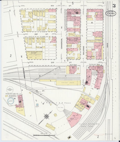 Sanborn Fire Insurance Map from Cairo, Alexander County, Illinois (1914), Sheet #0003 - Complete Map Set gallery image, historic Sanborn map, vintage wall art, Illinois Illinois