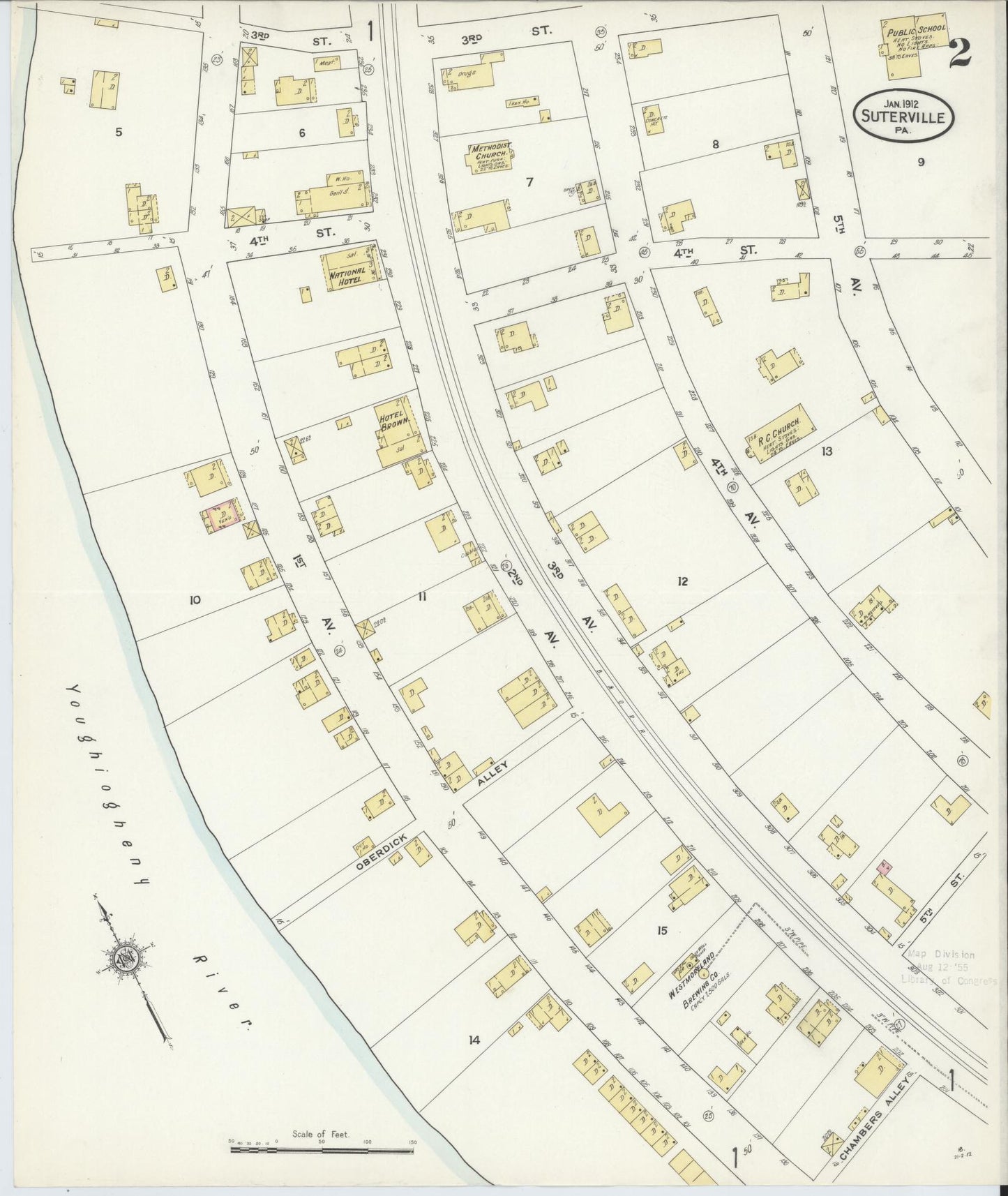 Sanborn Fire Insurance Map from Suterville, Westmoreland County, Pennsylvania (1912), Sheet #0002 - Complete Map Set gallery image, historic Sanborn map, vintage wall art, Pennsylvania Pennsylvania