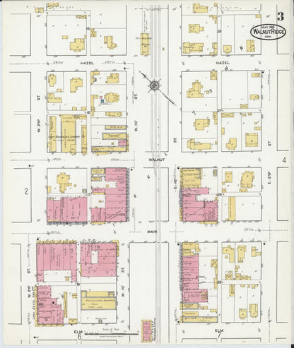 Sanborn Fire Insurance Map from Walnut Ridge, Lawrence County, Arkansas (1919), Sheet #0003 - Complete Map Set gallery image, historic Sanborn map, vintage wall art, Arkansas Arkansas