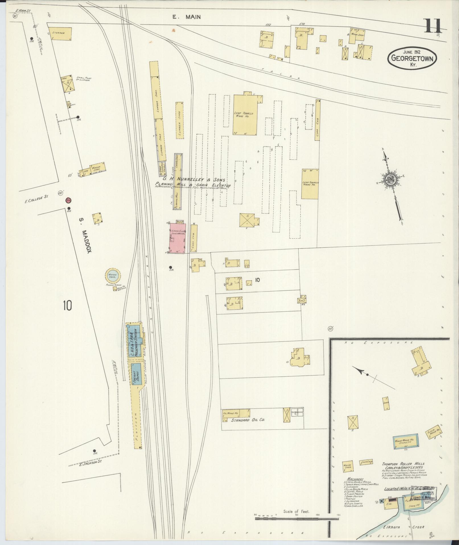 Sanborn Fire Insurance Map from Georgetown, Scott County, Kentucky (1912), Sheet #0011 - Historic Sanborn Fire Insurance Map Print, vintage old map wall art, antique decor, genealogy gift, Kentucky Kentucky map