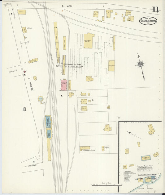 Sanborn Fire Insurance Map from Georgetown, Scott County, Kentucky (1912), Sheet #0011 - Historic Sanborn Fire Insurance Map Print, vintage old map wall art, antique decor, genealogy gift, Kentucky Kentucky map