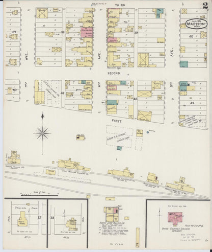 Sanborn Fire Insurance Map from Madison, Lac Qui Parle County, Minnesota (1894), Sheet #0002 - Historic Sanborn Fire Insurance Map Print, vintage old map wall art, antique decor, genealogy gift, Minnesota Minnesota map