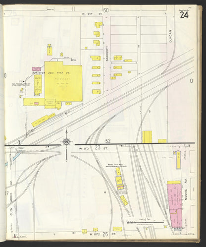 Sanborn Fire Insurance Map from Anniston, Calhoun County, Alabama (1925), Sheet #0024 - Complete Map Set gallery image, historic Sanborn map, vintage wall art, Alabama Alabama