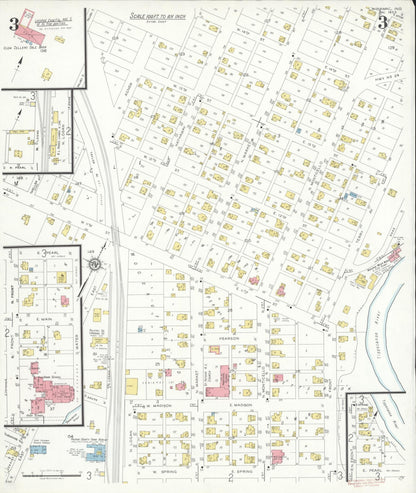 Sanborn Fire Insurance Map from Winamac, Pulaski County, Indiana (1933), Sheet #0003 - Complete Map Set gallery image, historic Sanborn map, vintage wall art, Indiana Indiana