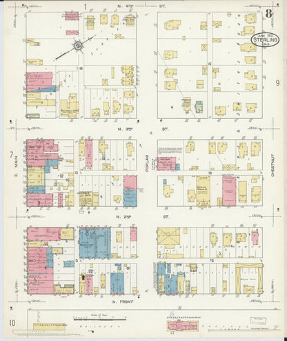 Sanborn Fire Insurance Map from Sterling, Logan County, Colorado (1913), Sheet #0008 - Complete Map Set gallery image, historic Sanborn map, vintage wall art, Colorado Colorado