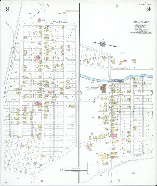 Sanborn Fire Insurance Map from Caldwell, Noble County, Ohio (1948), Sheet #0009 - Historic Sanborn Fire Insurance Map Print, vintage old map wall art, antique decor, genealogy gift, Ohio Ohio map