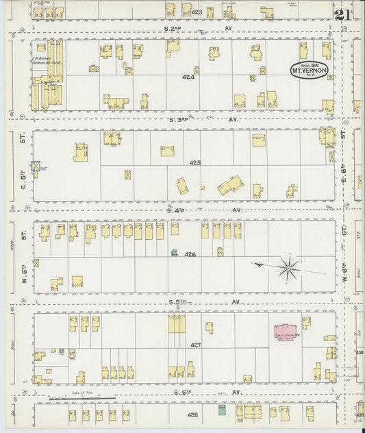 Sanborn Fire Insurance Map from Mount Vernon, Westchester County, New York (1892), Sheet #0021 - Historic Sanborn Fire Insurance Map Print, vintage old map wall art, antique decor, genealogy gift, New York New York map