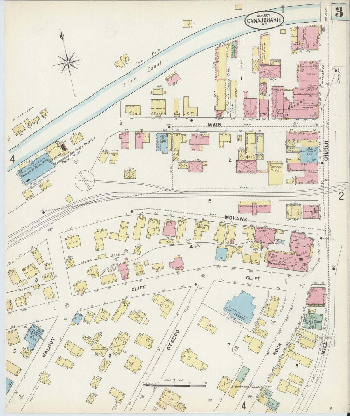 Sanborn Fire Insurance Map from Canajoharie, Montgomery County, New York (1897), Sheet #0003 - Complete Map Set gallery image, historic Sanborn map, vintage wall art, New York New York