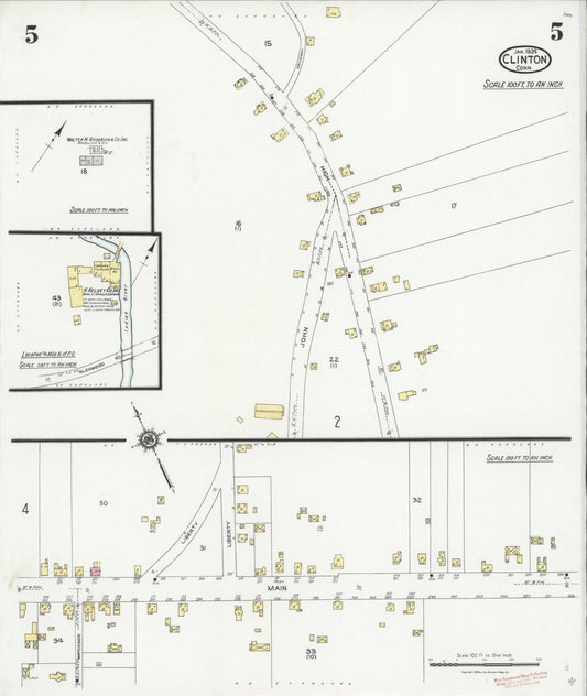 Sanborn Fire Insurance Map from Clinton, Middlesex County, Connecticut (1924), Sheet #0005 - Historic Sanborn Fire Insurance Map Print, vintage old map wall art, antique decor, genealogy gift, Connecticut Connecticut map