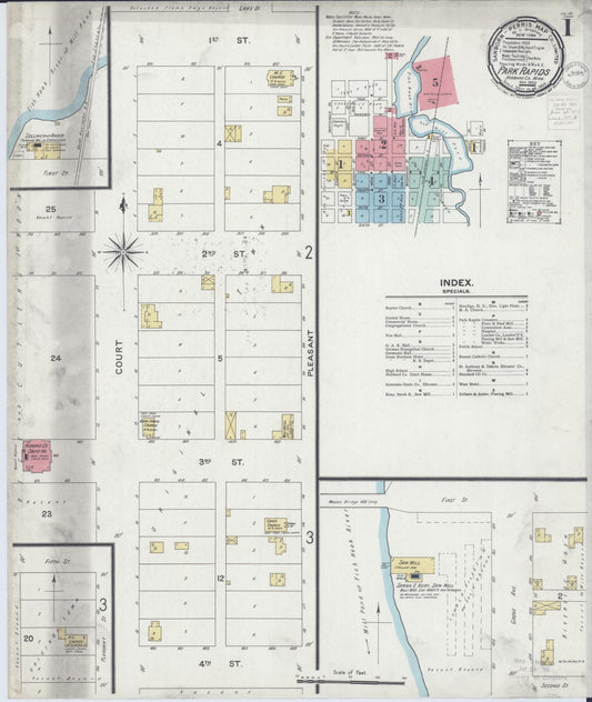 Sanborn Fire Insurance Map from Park Rapids, Hubbard County, Minnesota (1900), Sheet #0001 - Complete Map Set gallery image, historic Sanborn map, vintage wall art, Minnesota Minnesota