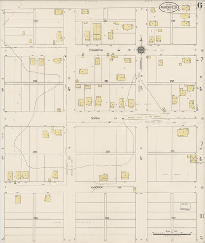 Sanborn Fire Insurance Map from Marshfield, Coos County, Oregon (1920), Sheet #0006 - Complete Map Set gallery image, historic Sanborn map, vintage wall art, Oregon Oregon