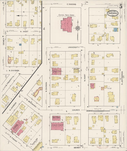 Sanborn Fire Insurance Map from Harvard, McHenry County, Illinois (1922), Sheet #0005 - Complete Map Set gallery image, historic Sanborn map, vintage wall art, Illinois Illinois