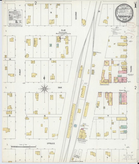 Sanborn Fire Insurance Map from Farmington, Dakota County, Minnesota (1899), Sheet #0001 - Historic Sanborn Fire Insurance Map Print, vintage old map wall art, antique decor, genealogy gift, Minnesota Minnesota map