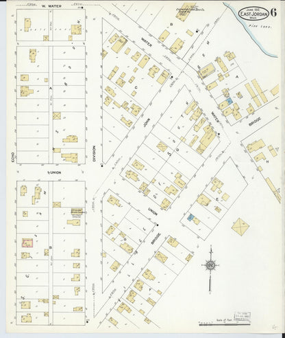 Sanborn Fire Insurance Map from East Jordan, Charlevoix County, Michigan (1912), Sheet #0006 - Complete Map Set gallery image, historic Sanborn map, vintage wall art, Michigan Michigan