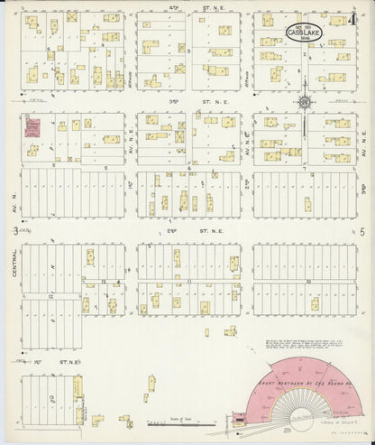 Sanborn Fire Insurance Map from Cass Lake, Cass County, Minnesota (1913), Sheet #0004 - Complete Map Set gallery image, historic Sanborn map, vintage wall art, Minnesota Minnesota
