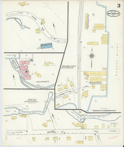 Sanborn Fire Insurance Map from Marlborough, Ulster County, New York (1912), Sheet #0003 - Complete Map Set gallery image, historic Sanborn map, vintage wall art, New York New York
