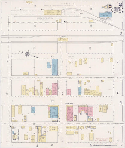 Sanborn Fire Insurance Map from Gustine, Merced County, California (1920), Sheet #0002 - Complete Map Set gallery image, historic Sanborn map, vintage wall art, California California