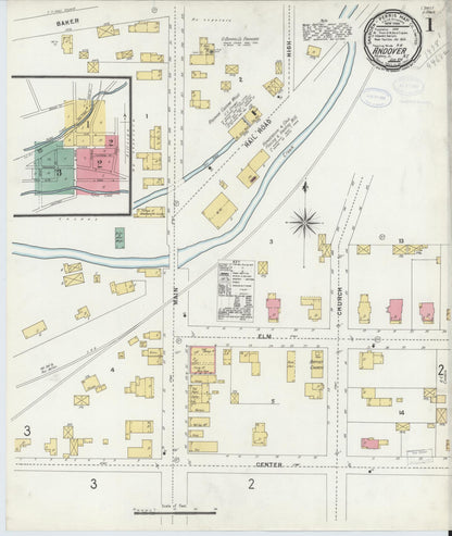 Sanborn Fire Insurance Map from Andover, Allegany County, New York (1898), Sheet #0001 - Historic Sanborn Fire Insurance Map Print, vintage old map wall art, antique decor, genealogy gift, New York New York map